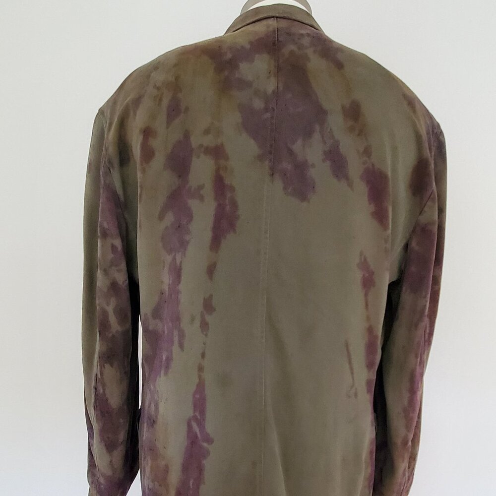 Tommy Bahama silk Blazer sport coat green brown Medium large camo painted black - Picture 5 of 14